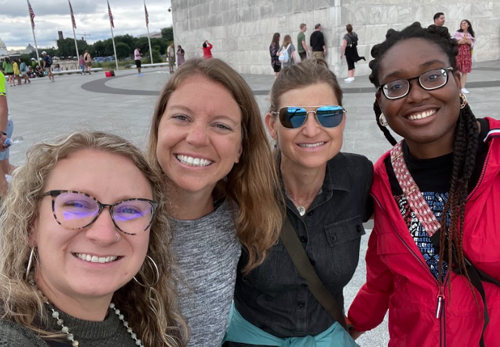 A group of four teachers posing for a selfie